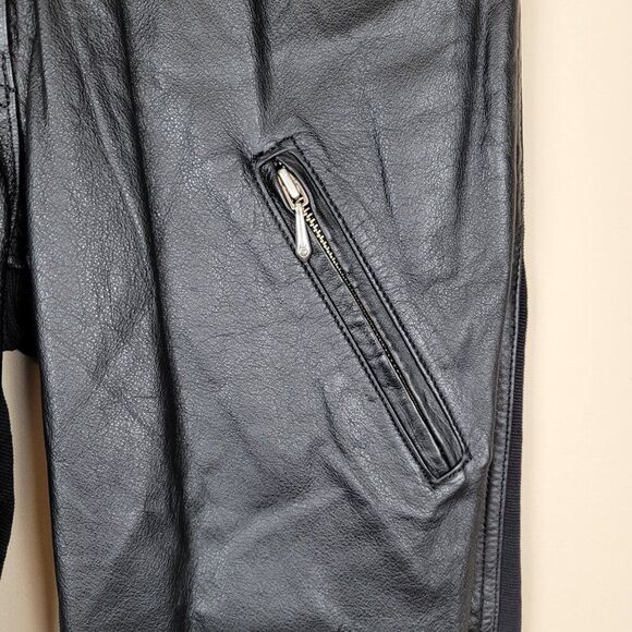Harley Davidson Vintage 90s Leather Textile Pants High Rise Black Size 38/10 - Picture 9 of 16